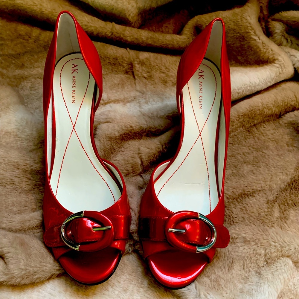 Anne Klein Red Patent Leather Pumps